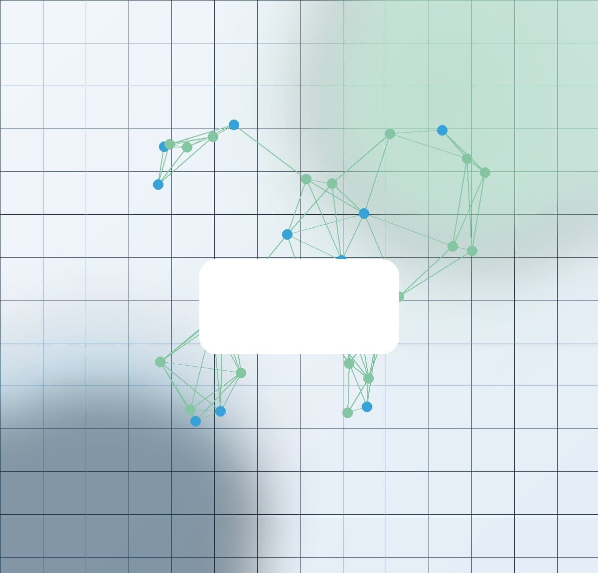 Abstract AI automation network and decision layer.