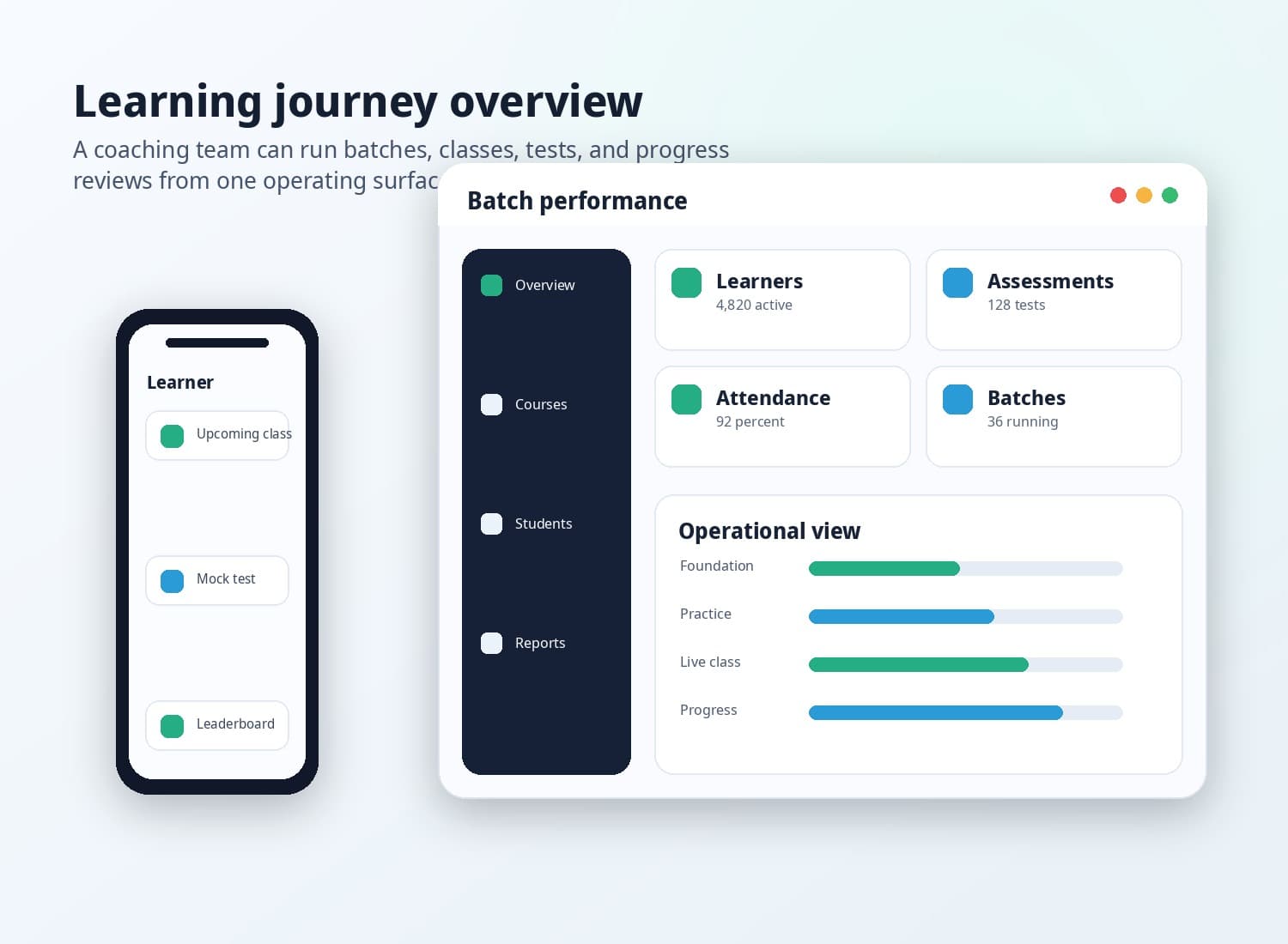 PrepSuite product interface mockup.